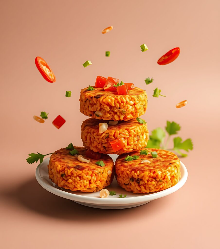 photorealistic-with-isolated-floating-jollof-rice-cakes-tomatopepper-relish-fried-shallots-c